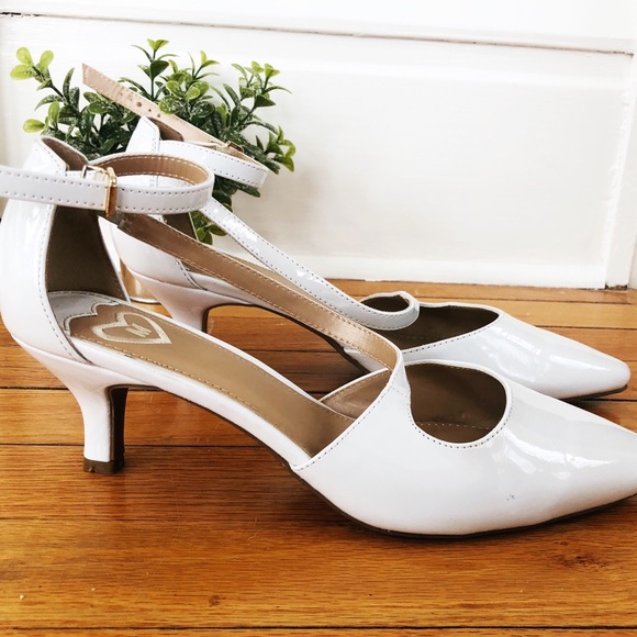 Madeline Shoes - Madeline White Patent Leather Heels